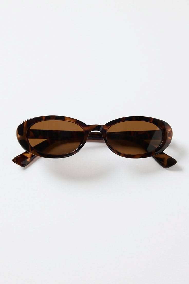 Rounded oval sunglasses — honey tortoise