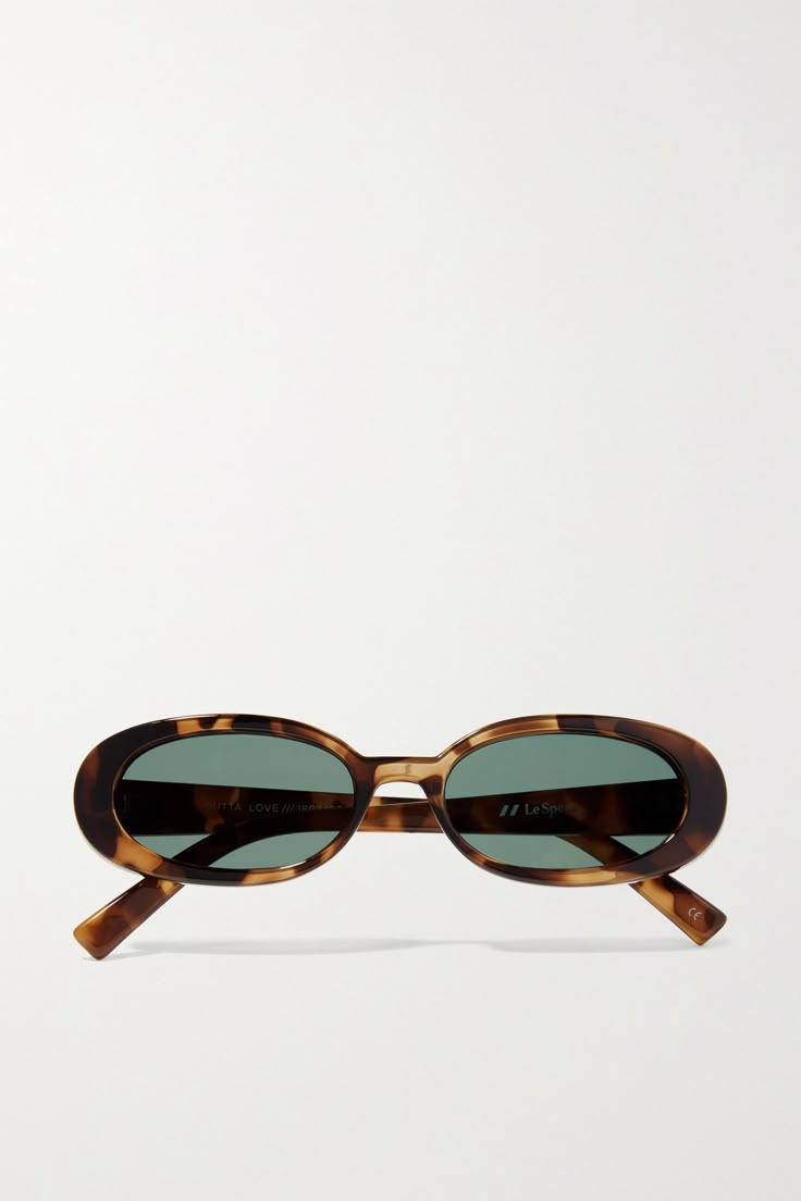 Oval sunglasses — tortoise, pine lens